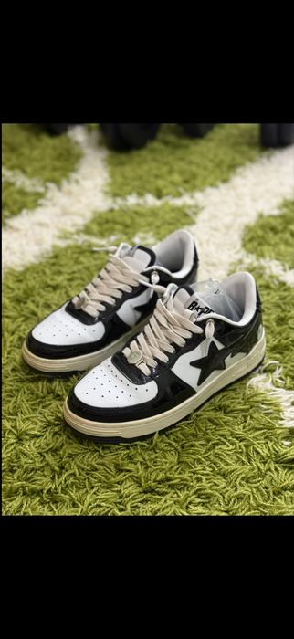 adidasi Bapesta BAPE Alb cu Negru NR 41