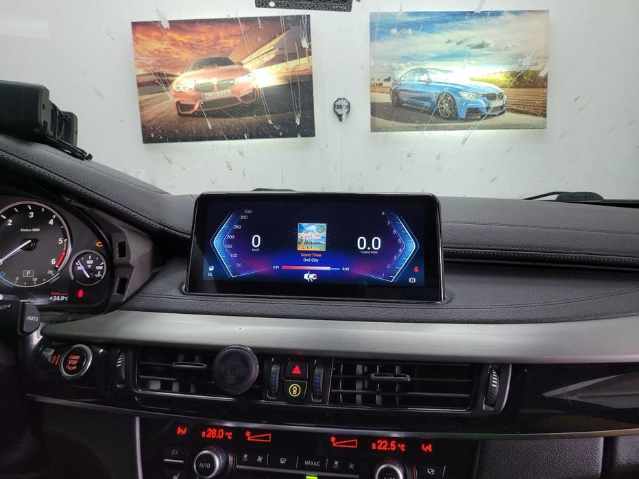 Навигация Android 14 8-ядрен 8GB RAM 128GB HDD BMW X5 X6 F15 F16 NBT 2014-2017 +Apple Carplay
