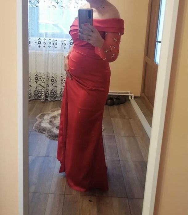 Rochie lunga cu maneca pentru gravidute si nu numai