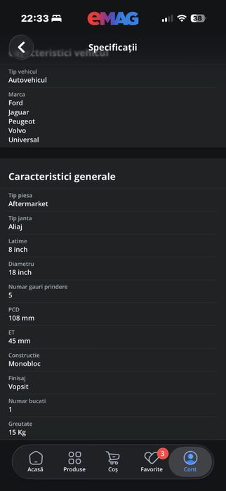 Jante aliaj  R18 5x108 + anvelope noi 235/40/R18 kumo