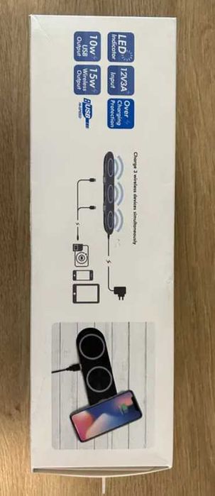 Incarcator wireless 3 telefoane + 2 USB in cutie - NOU