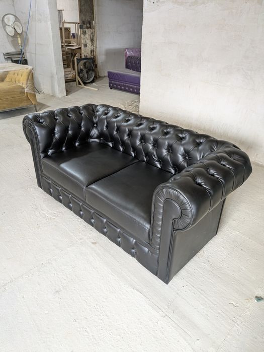 Диван Честер двухместный черный