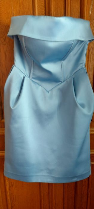 Rochiță de ocazie, din satin, bleu-turcoaze