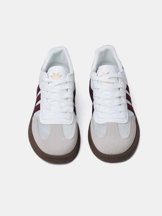 Женские кроссовки adidas samba бордового и черного цветв