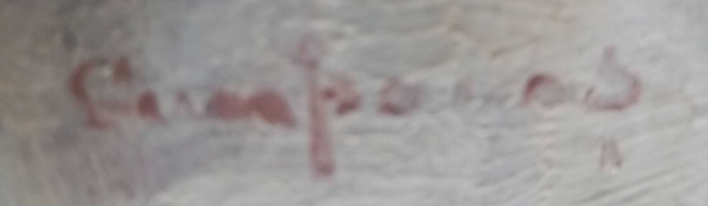 Tablou ulei pe carton "la cules de ciuperci," 36x46 cm, Cupana