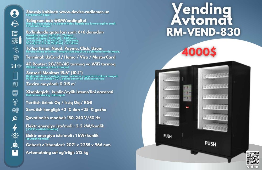 vending sotuv avtomatlari