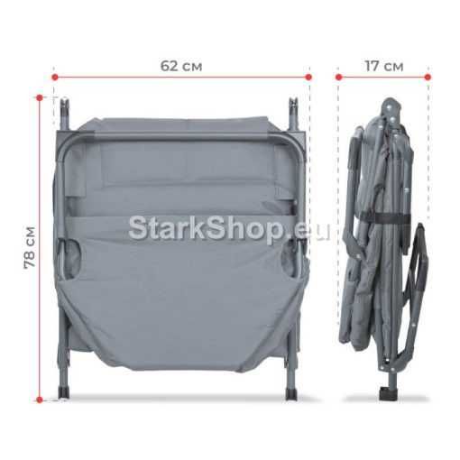 Сгъваем Шезлонг Походно Легло с Джобче Чадър 200кг Метална Конструкция