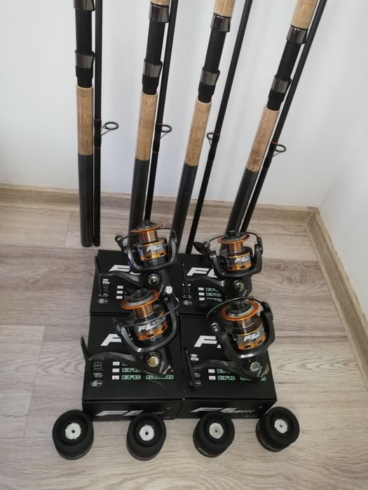 SET 4 Lansete ACTIVE Robinhan 3.0m + 4 Mulinete FL EFB 6000