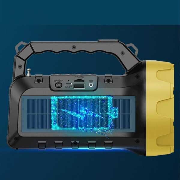 Мощен соларен LED фенер BDL-235 с вградено радио, слънчево зареждане