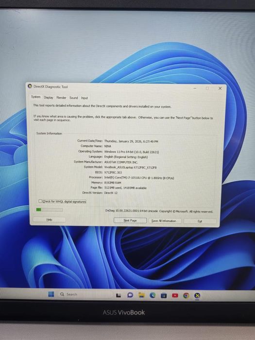 Laptop ASUS VivoBook i7-10510U pana la 4.90 GHz -N-