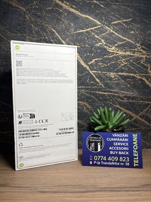 Iphone 17 Pro Max/256Gb/Garantie 2Ani Centrul de Telefoane/Rate