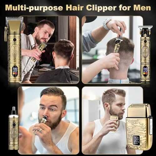 Нов 4 в 1 Метален тример електрическа самобръсначка мъжки сет подарък