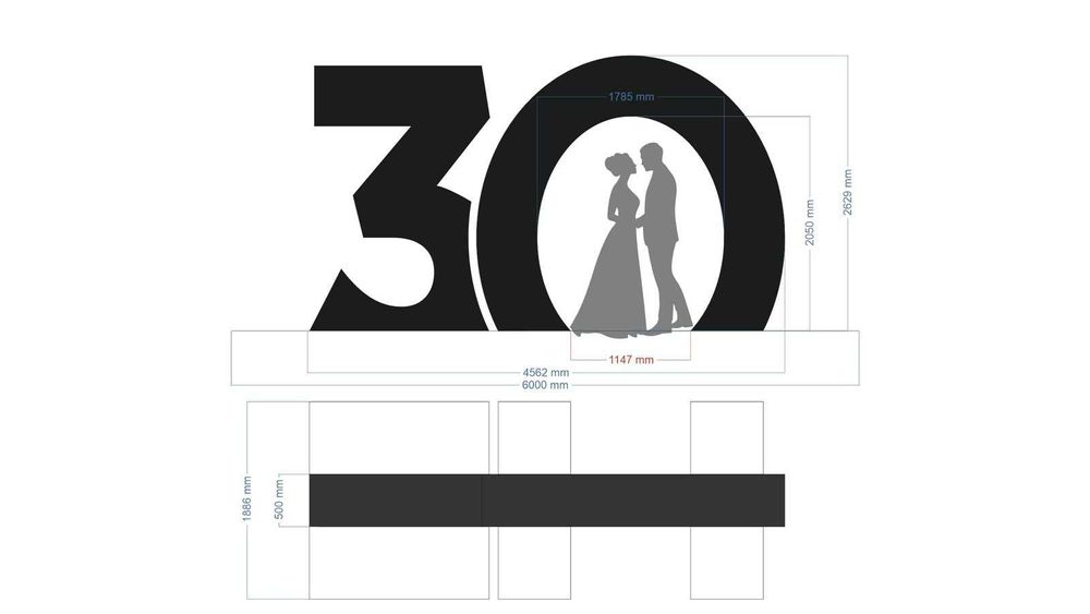 Големи, светещи, 3D обемни, LED цифри - 30