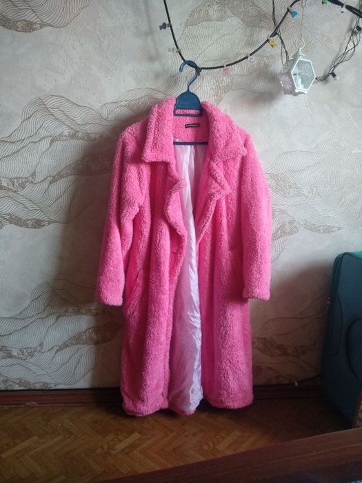 Тедди пальто розовое jennyfer