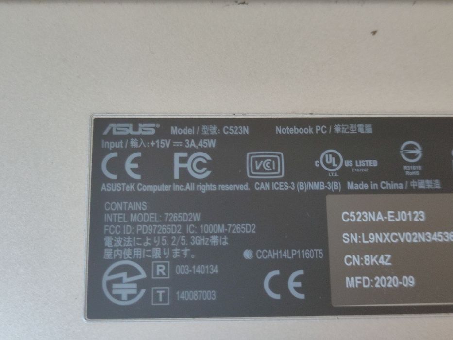 Carcasa completa + Balamale + Tastatura - Asus Chrome C523N