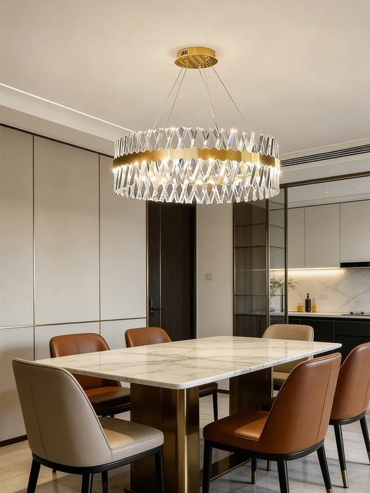 Люстра потолочная Crystal Gold Ring LED, золотая, 60/80 см
