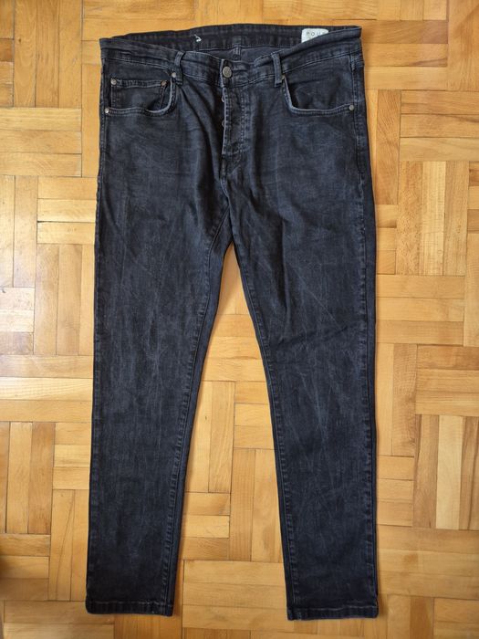 Blugi Premium Pour Homme, Denim Stretch, Negru, Bărbați - 36/32
