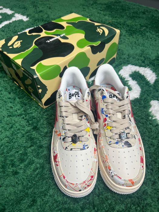 Bape Bapesta Low Paint Splatter noi marimea 43