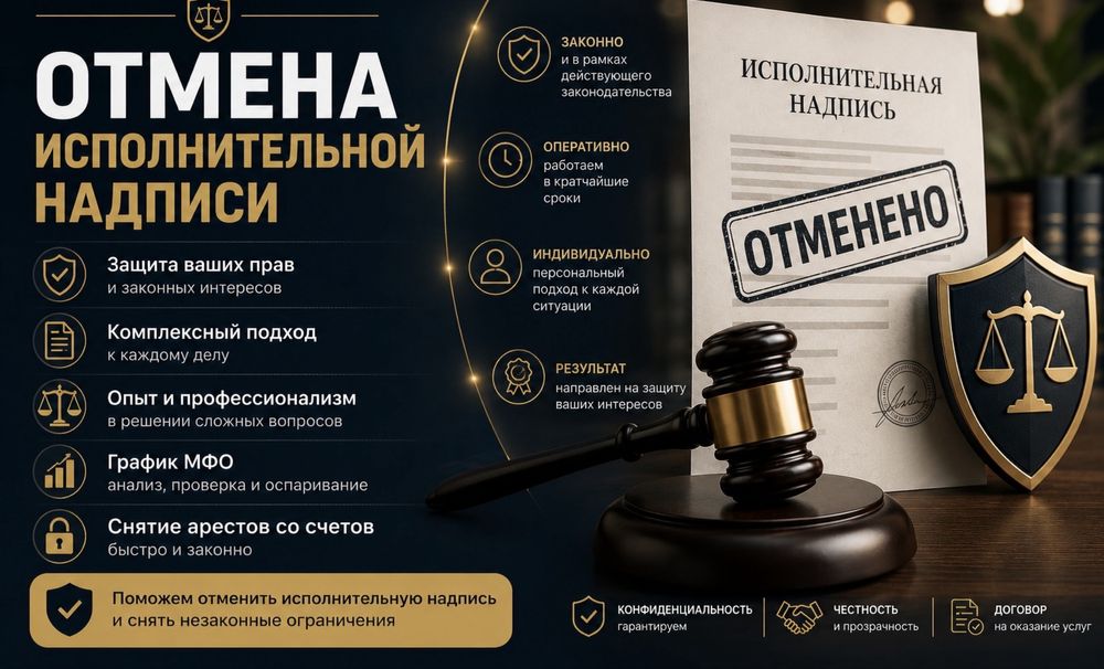 Отмена исполнительной надписиси, снятие арестов МФО