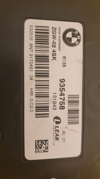 Modul calculator ZGW 02 gateway BMW x3 x4 f25 f26
