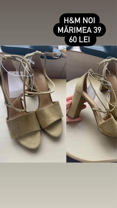 Sandale cu toc, h&m, noi