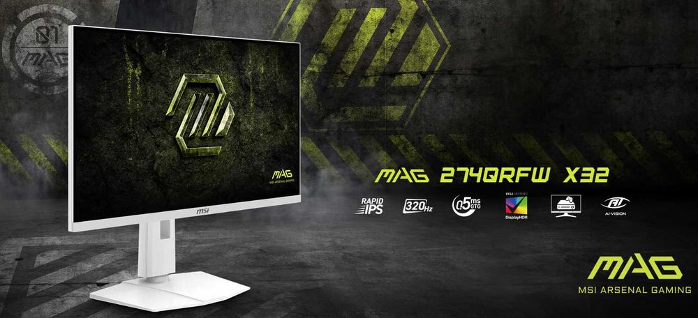 MSI 27 MAG 274QRFW X32, IPS, 0,5mc, 320hz, WQHD (2560x1440) White