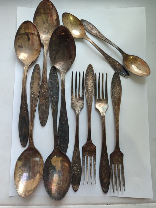 Столовый сервиз посеребренные