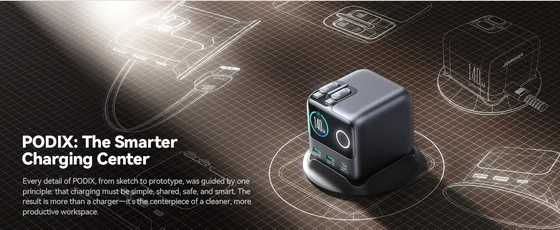 Incarcator desktop GaN JOYROOM Podix cu 5 porturi si putere de 140W