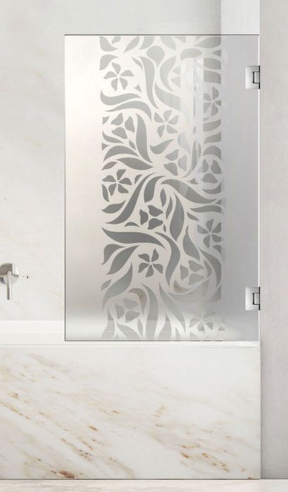 Paravan mobil sticla cada de baie 70 x 150 cm cu ornament