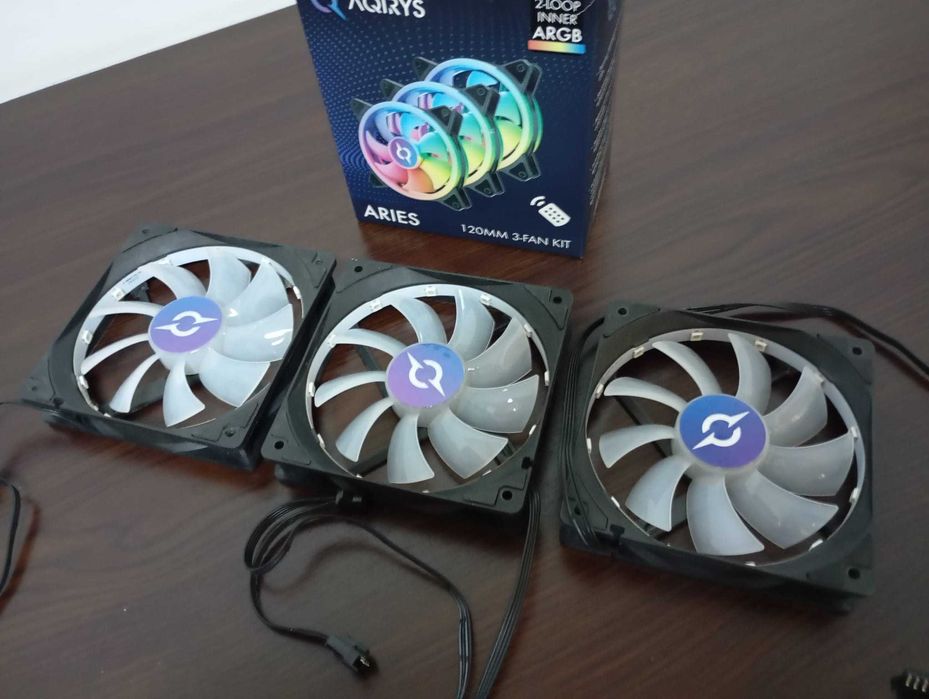 Lot 3 ventilatoare pc ARGB Aquiris 120 mm 4 pini