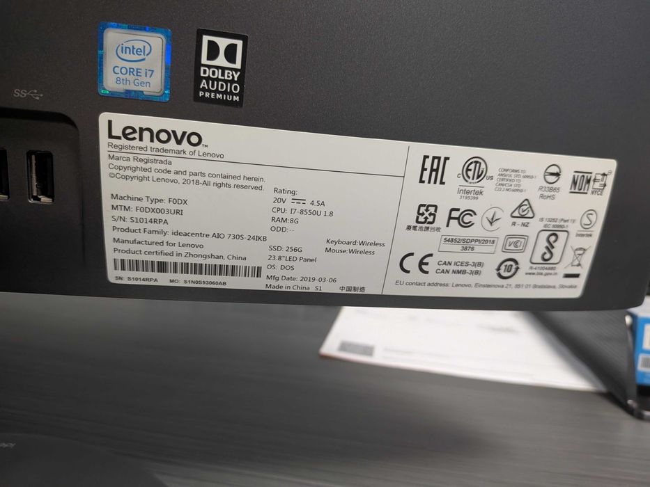 Lenovo F0DX all in one 23.8" LEDn