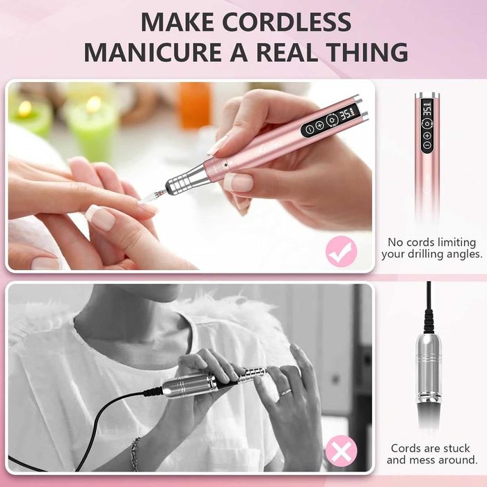 Професионална безжична електрическа пила за нокти Kredioo