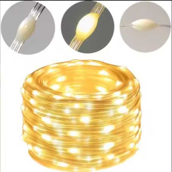 Лампички гирлянд usb цветни декорация 10 метра