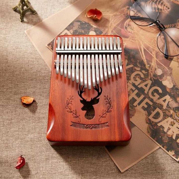Kalimba, instrument muzical cu 17 note, ergonomic, lemn, maro,nou