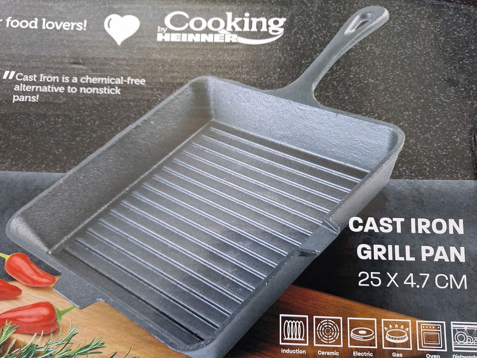 Tigaie grill fonta pura inductie dimensiune 25 x 4.7 cm tigaie gratar fonta