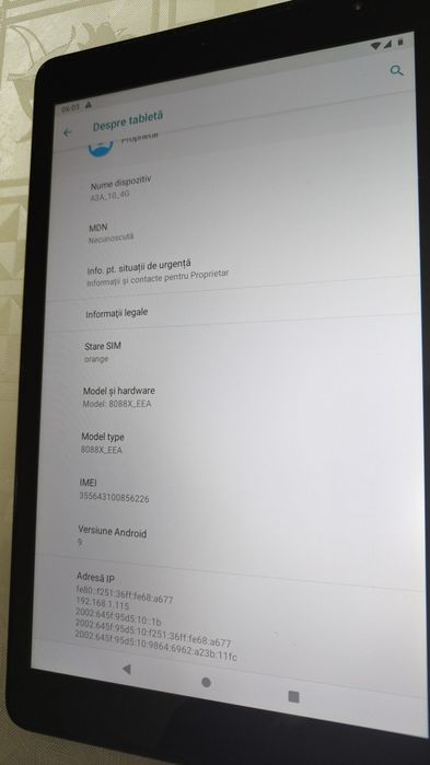 Tableta 10 inch Alcatel / Android 9 / 16 GB /