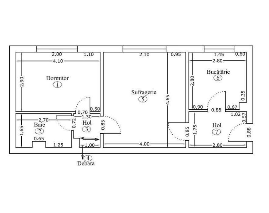Apartament decomandat, 50 m utili, parter, posibilitate transformare in salon, cabinet etc