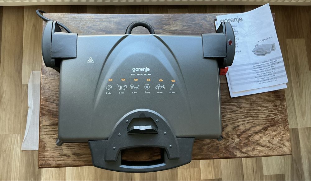 Grill electric dublu Gorenje 1800W KR1800KDP NOU, nefolosit