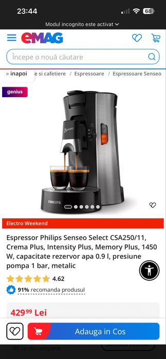 Espressor Senseo Select ca nou