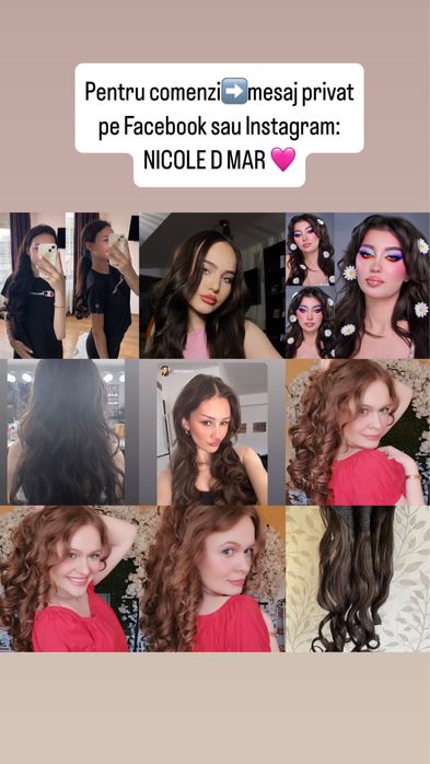 Extensii de par model ondulat tip tresa/mesa cu clips Nicole D Mar