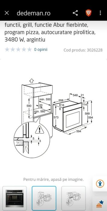 Cuptor electric incorporabil Electrolux