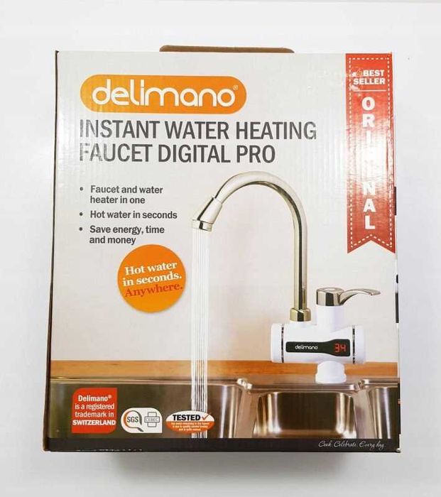 Пром Нови Delimano Нагревател за вода 3000w 24м гаранция Дисплей 2026