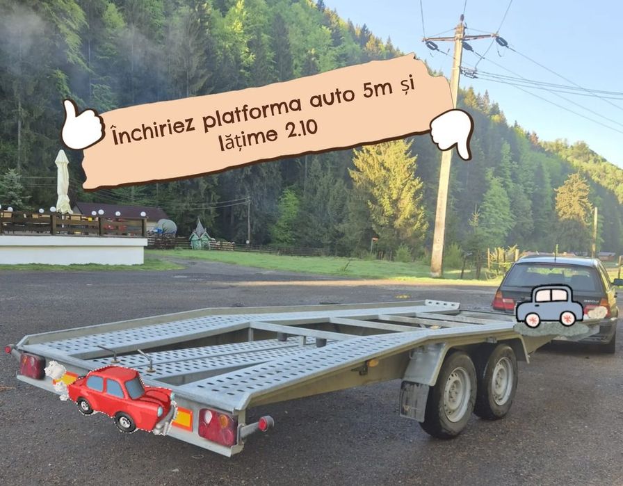 Tractări auto nonstop  și închiriere platfoma 4.10 M rabatabila