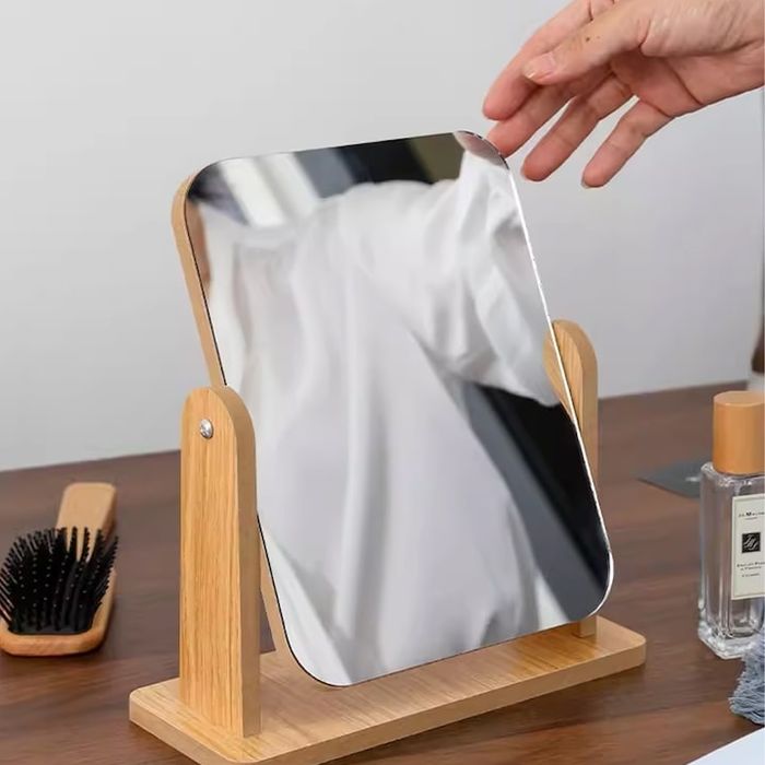 Козметично огледало, дърво, въртящ се дизайн