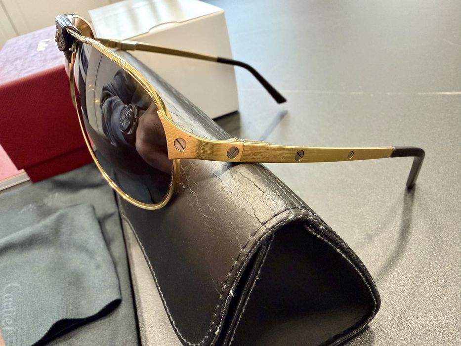 Cartier santos dumont gold sunglasses