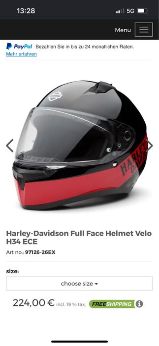 Harley-Davidson Velo H34 – оригинална мотоциклетна каска Full Face, ECE R22.06