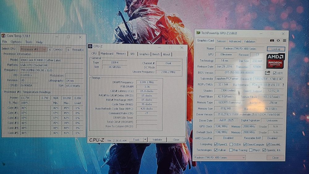 Unitate PC Gaming i5 8400 video 8GB RX 480 16GB RAM SSD