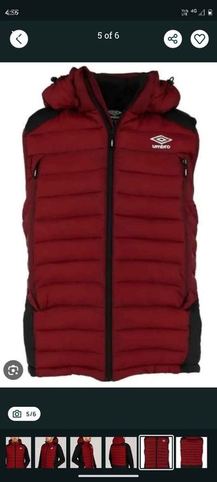 Оригинална грейка (елек) Umbro в червен цвят