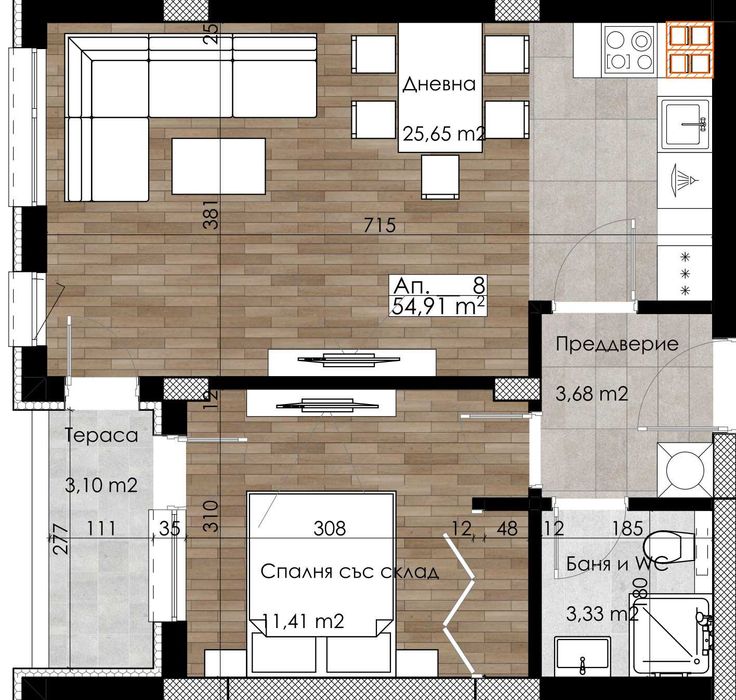 Продава се Двустаен апартамент в Пловдив, Остромила - 87 кв.м за 1079 €/кв.м - Снимка #1