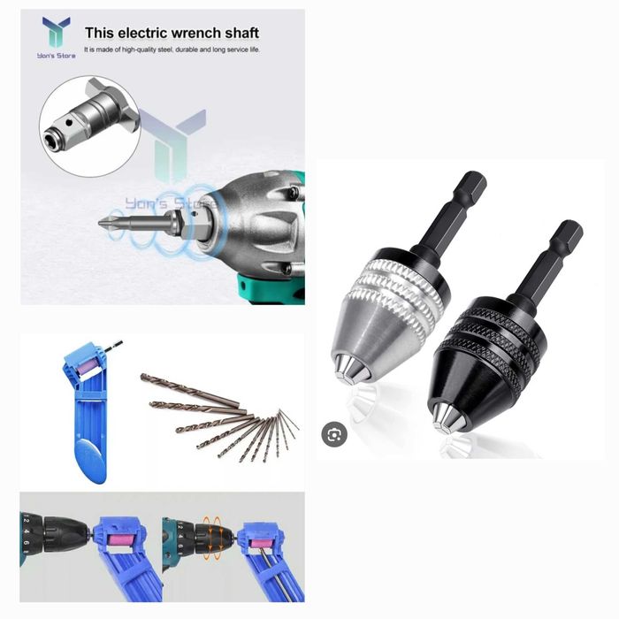 Ax bormasina cu impact/Mandrina cu tija hexagonala 1/4/Ascutit burghie